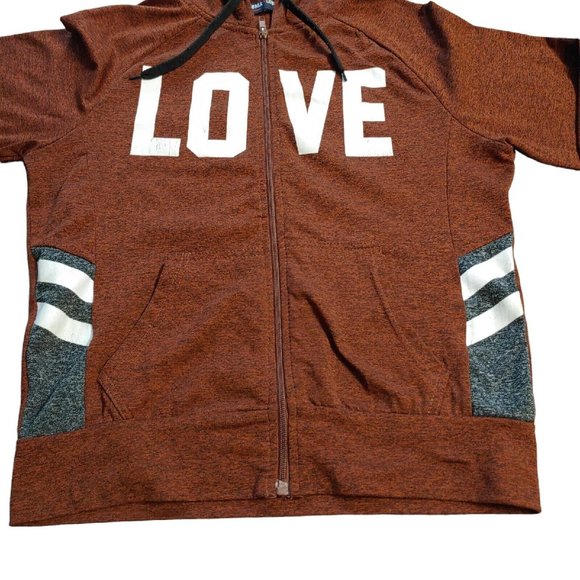 Roma Concept by Rosee Hoodie Womens Medium Brown Long Sleeve Full Zip Jacket - Picture 3 of 8